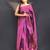 purple purple & gold-toned striped zari silk blend kanjeevaram saree