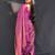purple purple & gold-toned striped zari silk blend kanjeevaram saree