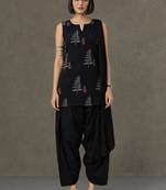 structured women ethnic motifs printed regular cotton kurta with patiala & with dupatta