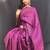 purple purple & gold-toned striped zari silk blend kanjeevaram saree