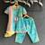 Blue multicolor holi printed cotton silk kurta set