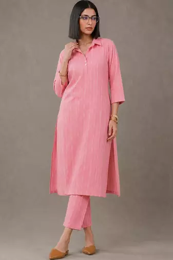 tailored women printed kurta with trousers