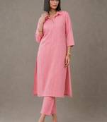 tailored women printed kurta with trousers