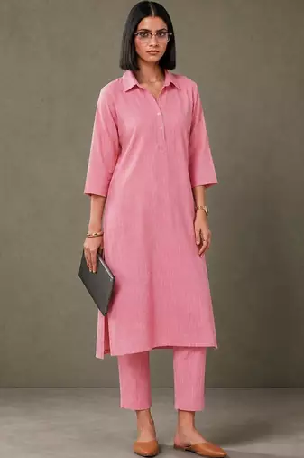 tailored women printed kurta with trousers
