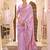 lavender lavender & blue floral silk blend banarasi saree
