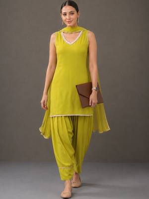 formal women regular kurta with patiala & with dupatta 5