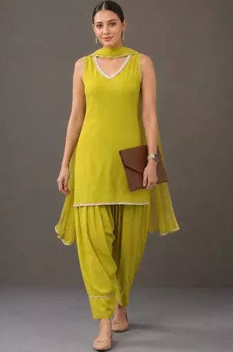 formal women regular kurta with patiala & with dupatta