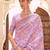 lavender lavender & blue floral silk blend banarasi saree