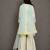 Pastal green and off white printed cotton silk sharara set