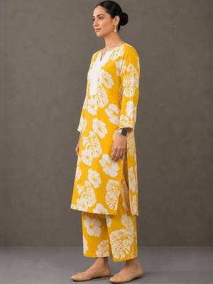formal women printed kurta with palazzos 4