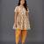 Off white and orange printed cotton silk kurta set