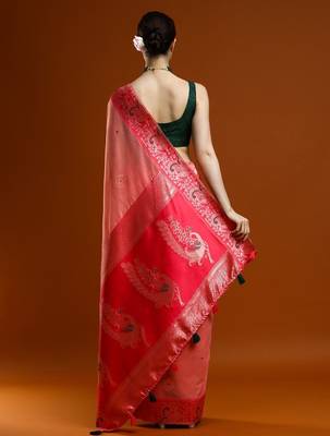 pink woven design zari banarasi saree 3