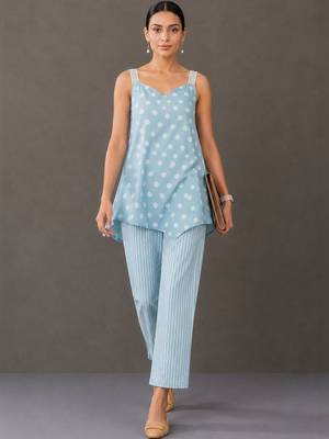 formal women printed kurta with trousers 1