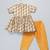 Off white and orange printed cotton silk kurta set