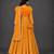 Orange woven organza anarkali set