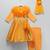 Orange woven organza anarkali set