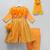 Orange woven organza anarkali set