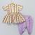 Off white and purple printed cotton silk kurta dhoti set