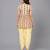Off white and yellow printed cotton silk kurta dhoti set