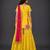 Yellow woven cotton silk sharara set