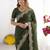green embellished embroidered poly georgette heavy work saree
