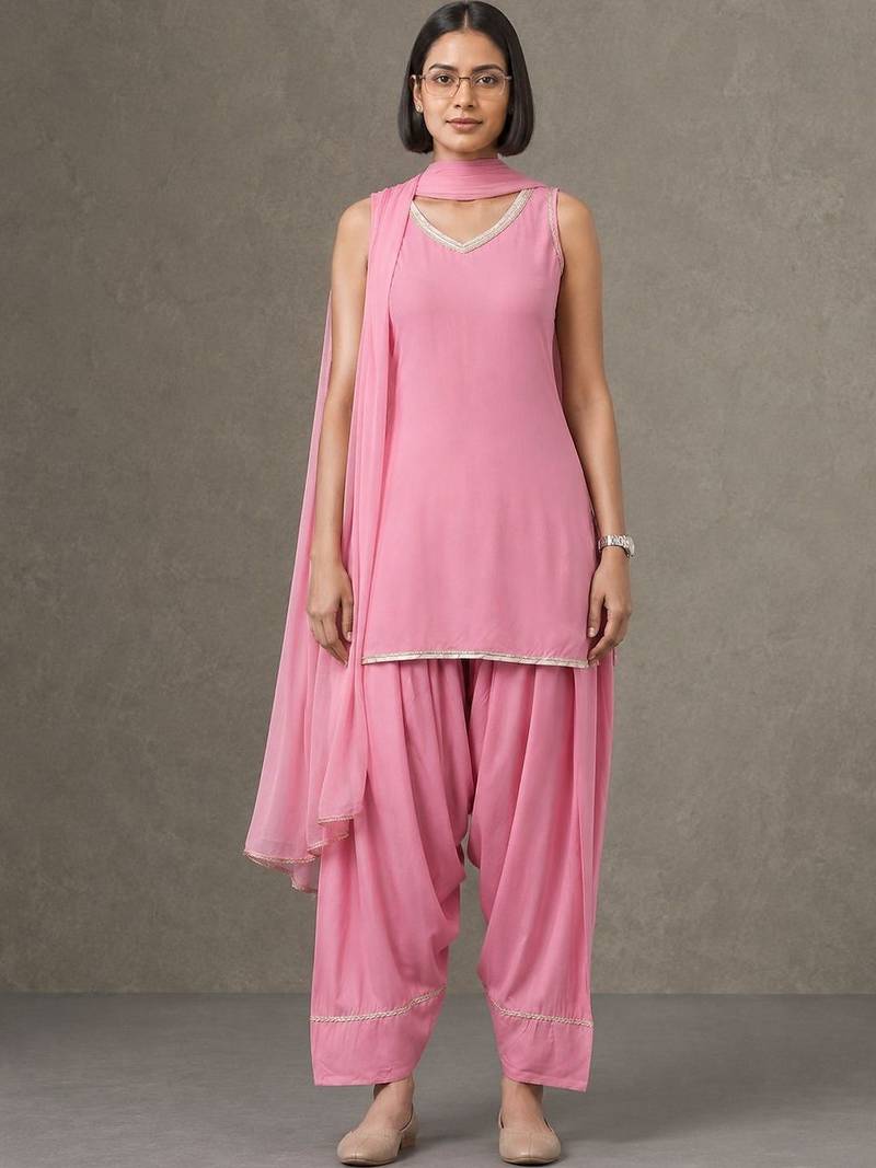 everyday workwear women regular kurta with patiala & with dupatta