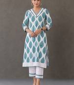 workwear women printed kurta with trousers