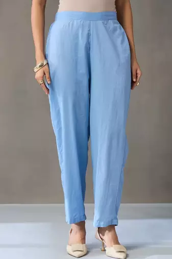 formal women embroidered regular chikankari cotton kurta with trousers & with dupatta