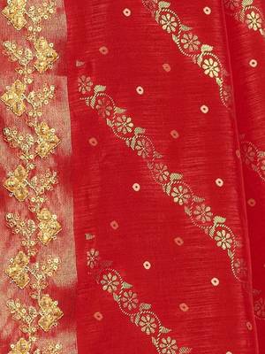 Red leheriya zari designer saree 4