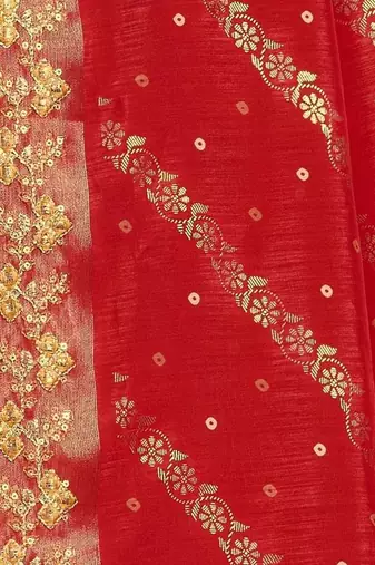 Red leheriya zari designer saree
