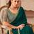 Green sequinned pure georgette saree