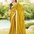 Mustard ethnic motifs woven design zari saree