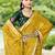 Mustard ethnic motifs woven design zari saree