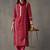 tailored women embroidered regular chikankari cotton kurta with trousers & with dupatta