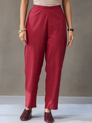 tailored women embroidered regular chikankari cotton kurta with trousers & with dupatta 4