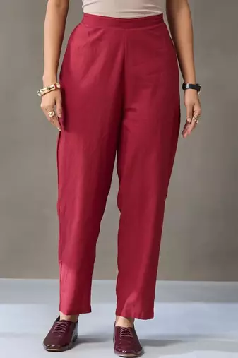 tailored women embroidered regular chikankari cotton kurta with trousers & with dupatta