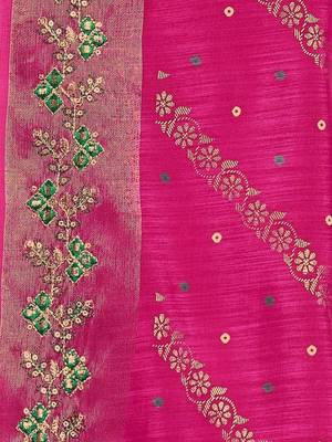 Pink leheriya zari designer saree 4