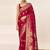 Pink ethnic motifs woven design zari satin saree
