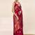 Pink ethnic motifs woven design zari satin saree