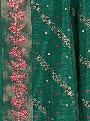 Green leheriya zari designer saree 4