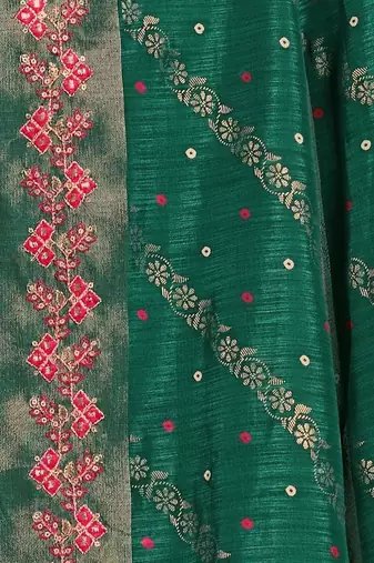 Green leheriya zari designer saree
