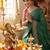 Green leheriya zari designer saree
