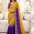 Multicolor ombre embroidered satin heavy work saree