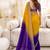 Multicolor ombre embroidered satin heavy work saree