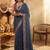 Blue leheriya zari designer saree