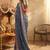 Blue leheriya zari designer saree