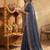 Blue leheriya zari designer saree
