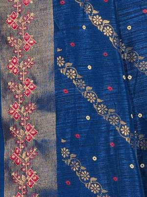 Blue leheriya zari designer saree 4
