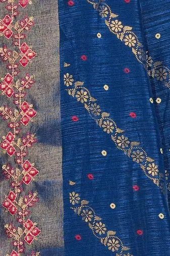 Blue leheriya zari designer saree