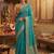 Turquoise leheriya zari designer saree
